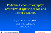 Pediatric Echocardiography: Overview of Quantification and Lessons Learned