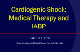 Cardiogenic Shock: Medical Therapy and IABP