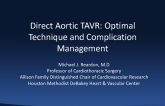 Direct Aortic TAVR: Optimal Technique and Complication Management