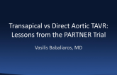 Transapical vs Direct Aortic TAVR: Lessons From the PARTNER Trial