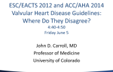 ESC/EACTS 2012 and ACC/AHA 2014 Valvular Heart Disease Guidelines: Where Do They Disagree?