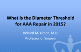 What is the Diameter Threshold for AAA Repair in 2015?