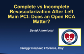 Complete vs Incomplete Revascularization After Left Main PCI: Does an Open RCA Matter?