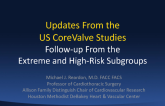 Updates From the US CoreValve Studies 1: Follow-up From the Extreme and High-Risk Subgroups