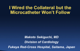 Problem (and Solution) 1: I Wired the Collateral but the Microcatheter Wont Follow