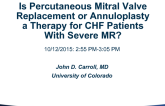 Is Percutaneous Mitral Valve Replacement or Annuloplasty a Therapy for CHF Patients With Severe MR?