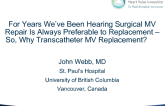 For Years Weve Been Hearing Surgical MV Repair Is Always Preferable to Replacement  So, Why Transcatheter MV Replacement?!