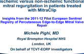 TCT 58: Immediate and Long-term Outcomes of Ischemic Versus Nonischemic Functional Mitral Regurgitation in Patients Treated With MitraClip  Insights From the 2011-12 Pilot European Sentinel Registry of Percutaneous Edge-to-Edge Mitral Valve Repair