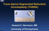 MitraSpan Transapical Segmented Reduction Annuloplasty (TASRA): Rationale and FIM Results