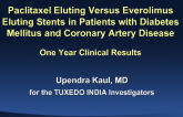 TUXEDO: A Prospective Randomized Trial of Paclitaxel-Eluting vs Everolimus-Eluting Stents in Diabetic Patients With Coronary Artery Disease