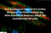 Debate: Is It Necessary to Implant 3-D Cardiac Structures? In Which Setting? Yes, With Bioartificial Matrices, Which Are Available and Versatile!