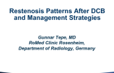 Restenosis Patterns After DCB and Management Strategies
