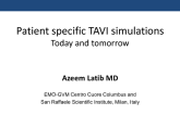 Patient specific TAVI simulationsToday and tomorrow