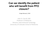 Can we identifiy the patient who will benefit from PFO closure?