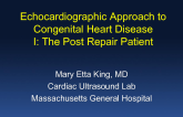 Echocardiographic Approach to Congenital Heart Disease I: The Post Repair Patient