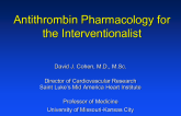 Antithrombin Pharmacology for the Interventionalist