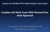 Complex Left Main Cases With Planned One-stent Approach