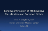 Echo Quantification of MR Severity: Classification and Common Pitfalls