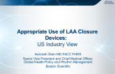 Appropriate Use Criteria of LAA Closure Devices: US Industry View