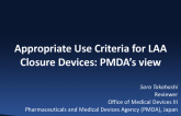 Appropriate Use Criteria of LAA Closure Devices: PMDA's View