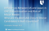 Differences Between US and Japan in OAT Discontinuation and Risk of Major Bleeds, and Who are the Best LAA Closure Device Candidates in Both Countries