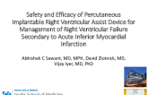 TCT 1129: Safety and Efficacy of Percutaneous Implantable Right Ventricular Assist Device for Management of Right Ventricular Failure Secondary to Acute Inferior Myocardial Infarction