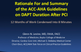 Summary and Rationale For the ACC-AHA Guidelines on DAPT Duration After PCI