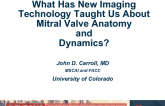 What Has New Imaging Technology Taught Us About Mitral Valve Anatomy and Dynamics?