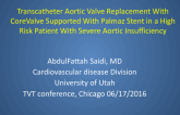 TVT 1135: Transcatheter Aortic Valve Replacement With CoreValve Supported With a Palmaz Stent in a High-Risk Patient With Severe Aortic Insufficiency