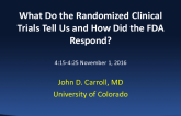 What Do the Randomized Clinical Trials Tell Us and How Did the FDA Respond?