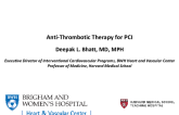 Anti-Thrombotic Therapy for PCI