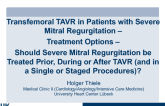 Germany Presents: Treatment Options - Should Severe Mitral Regurgitation be Treated Prior, During or After TAVR (and in a Single or Staged Procedures)?