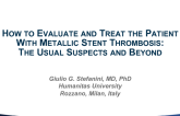 How to Evaluate and Treat the Patient With Metallic Stent Thrombosis: The Usual Suspects and Beyond