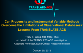 Can Propensity and Instrumental Variable Methods Overcome the Limitations of Observational Databases: Lessons From TRANSLATE-ACS