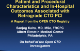 TCT 16: Patient and Procedural Characteristics and In-Hospital Outcomes Associated With the Use of Retrograde Recanalization Techniques for Chronic Total Occlusion PCI: A Report From the Open CTO Registry