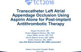 TCT 27: Transcatheter Left Atrial Appendage Occlusion Using Aspirin Alone for Post-Implant Antithrombotic Therapy
