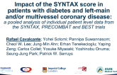 TCT 67: Impact of the SYNTAX Score in Patients With Diabetes and Left-Main and/or Multivessel Coronary Disease: A Pooled Analysis of Individual Patient Level Data From the SYNTAX, PRECOMBAT and BEST Trials