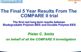 TCT 70: Final 5 Year Results from the COMPARE II Trial: Comparison Between the Durable Polymer Coated Everolimus-Eluting Xience/Promus Stent and the Biodegradable Polymer Coated Biolimus-Eluting Nobori Stent in All-Comer Population