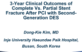 TCT 442: 3-Year Clinical Outcomes of Complete Versus Partial Stent Fracture After Percutaneous Coronary Intervention with Second-Generation Drug-Eluting Stent