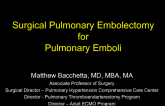 Surgical Pulmonary Embolectomy for Pulmonary Emboli
