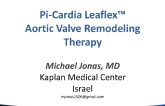 New Valvuloplasty Devices I: Pi-cardia Leaflex Aortic Valve Remodeling Therapy