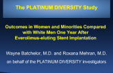 PLATINUM DIVERSITY: Outcomes From a Large-Scale, Prospective Registry of Coronary Artery Stent Implantation in Women and Minorities
