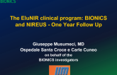 The EluNIR clinical program: BIONICS and NIREUS - One Year Follow Up 
