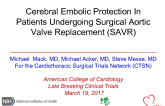Cerebral Embolic Protection In Patients Undergoing Surgical Aortic Valve Replacement (SAVR)