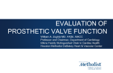 Evaluation of Prosthetic Valve Function