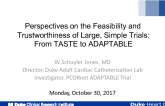 Perspectives on the Feasibiity and Trustworthiness of Large, Simple Trials: From TASTE to ADAPTABLE