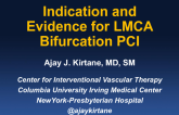 Indication and Evidence for Left Main Bifurcation PCI