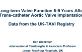 TCT 49: Long-Term Valve Function 5-9 Years After Transcatheter Aortic Valve Implantation: Data From the UK-TAVI Registry. On Behalf of the National Institute for Cardiovascular Outcomes Research (NICOR)