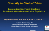 Diversity in Clinical Trials (Lessons Learned, Future Directions): Inclusion of African American/Latina Populations
