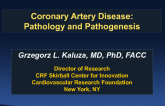Coronary Artery Disease: Pathology and Pathogenesis